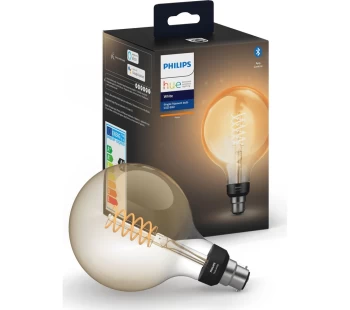 Image of PHILIPS HUE Filament Bluetooth G125 LED Bulb - B22