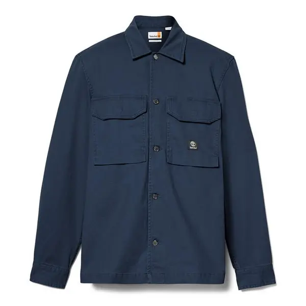 Image of Timberland Washed-Look Overshirt - Blue M