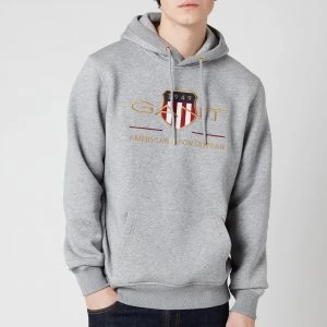 Image of Gant Mens Archive Shield Hoodie - Grey Melange - M