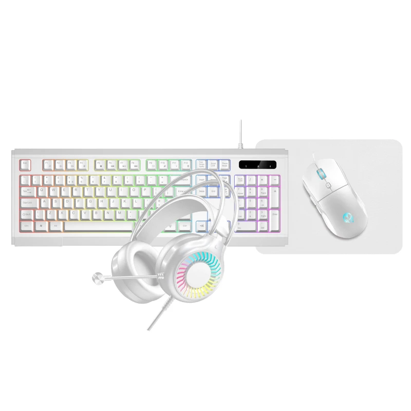 Image of VIDA VIDA GAMER WHT 4IN1 USB KB MS HS KIT keyboard GAMER4IN1-WHT
