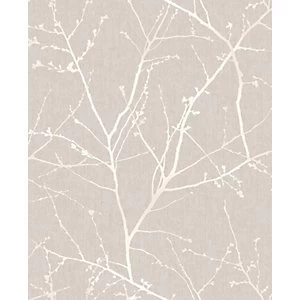 Image of Superfresco Easy Innocence Mushroom Fabric Effect Wallpaper - 10m