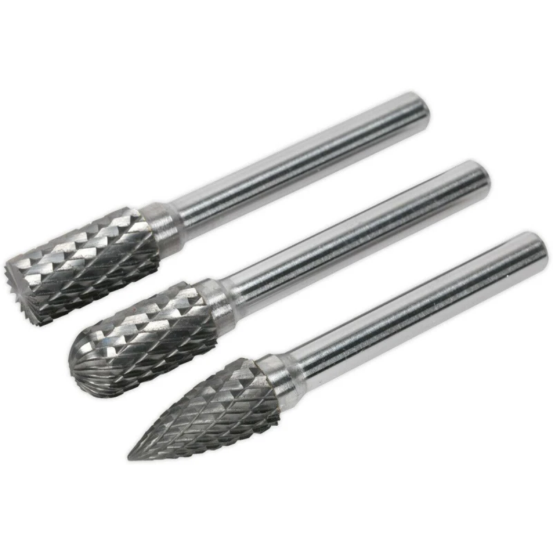 Image of Loops 3 PACK - 10mm Tungsten Carbide Rotary Burr Bits Set - VARIOUS Cutting Heads Multi