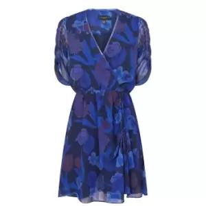 Image of Ted Baker Juleah Ruched Sleeve Dress - Blue