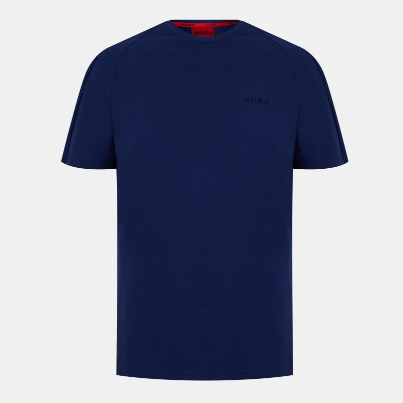 Image of HUGO Hugo Tape Tonal Logo Short Sleeve T-Shirt Dark Blue Dark Blue