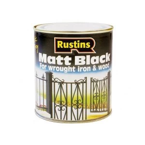 Image of Rustins Satin Black Paint Quick Drying 250ml
