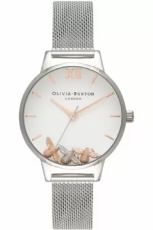 Image of Ladies Olivia Burton Busy Bees Silver Mesh Watch OB16CH02