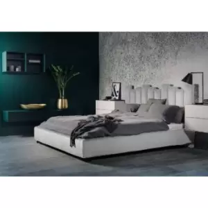 Image of Glexton Bed Double Plush Velvet Silver