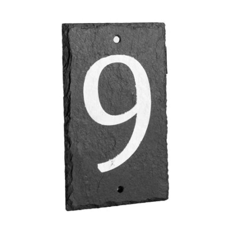 Image of Nicola Spring Slate House Sign - 9 X 14.5Cm - Number 9