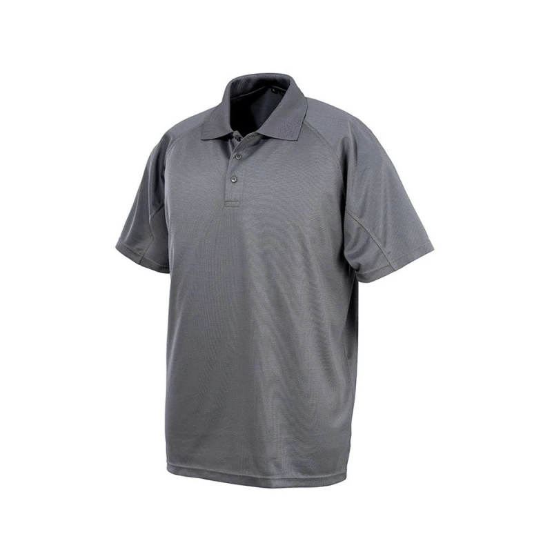 Image of Spiro Mens Impact Performance Aircool Polo Shirt in Grey Size: XS Grey Male XS