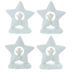 Image of Cherub Cloud and Star (Pack Of 4) Figurine