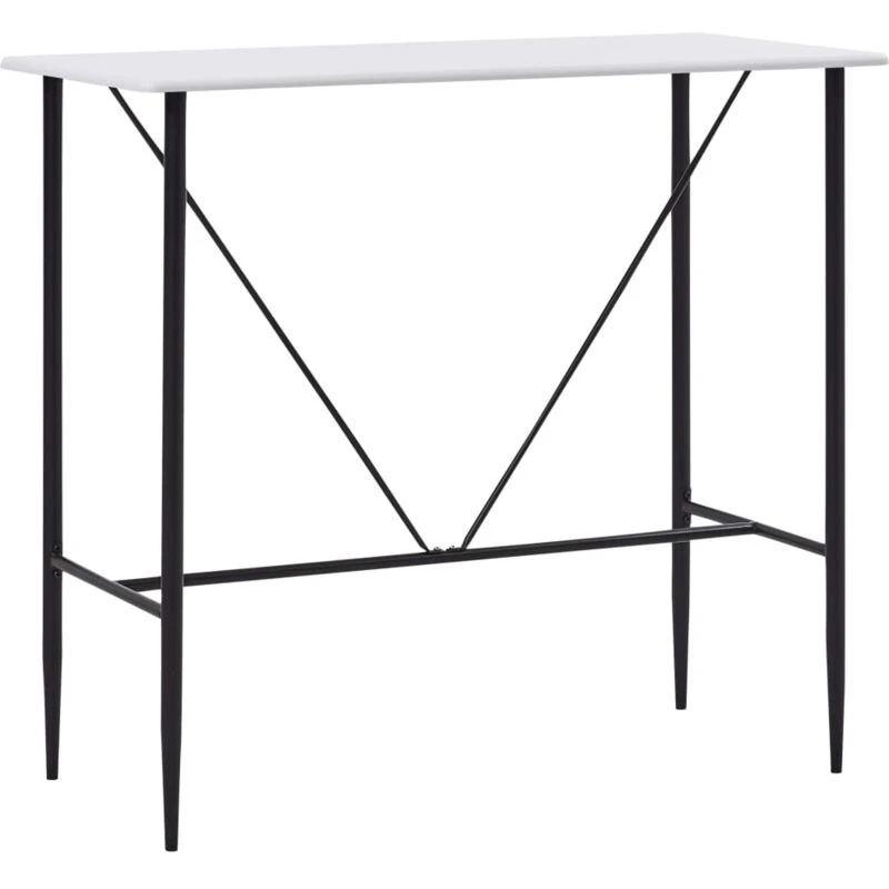 Image of vidaXL Bar Table White120x60x110cm MDF Bistro Table Coffee Desk Counter Stand