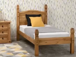 Image of Seconique Corona 3ft Single Wax Pine Wooden Bed Frame Low Footend