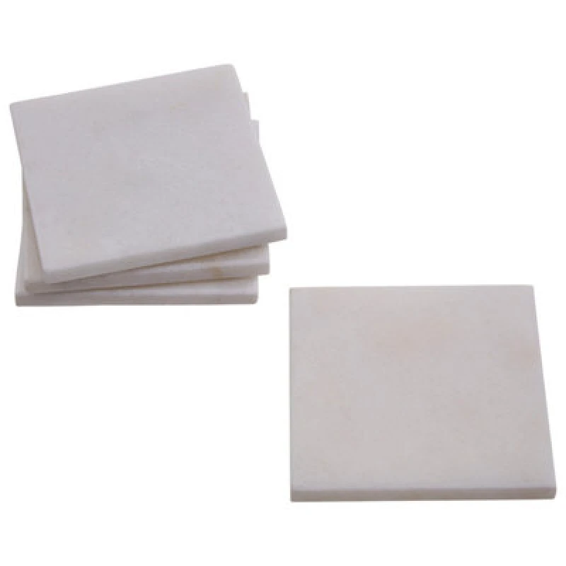 Image of Premier Housewares Kindia Set Of Four White Marble Square Coasters White