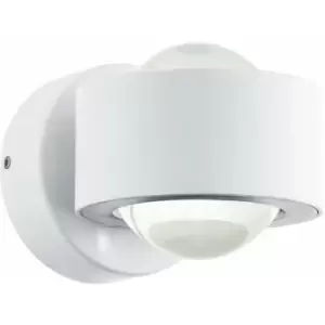 Image of Loops - IP44 Outdoor Wall Light White Aluminium Hoop Shade 2W Built in LED Porch Lamp