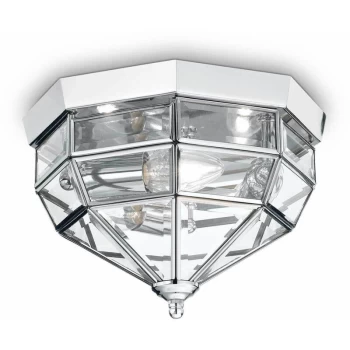 Image of Ideal Lux Norma - 3 Light Indoor Wall / Ceiling Light Chrome, Clear, E14