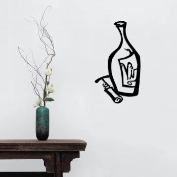 Image of Wine - Black Decorative Metal Wall Accessory