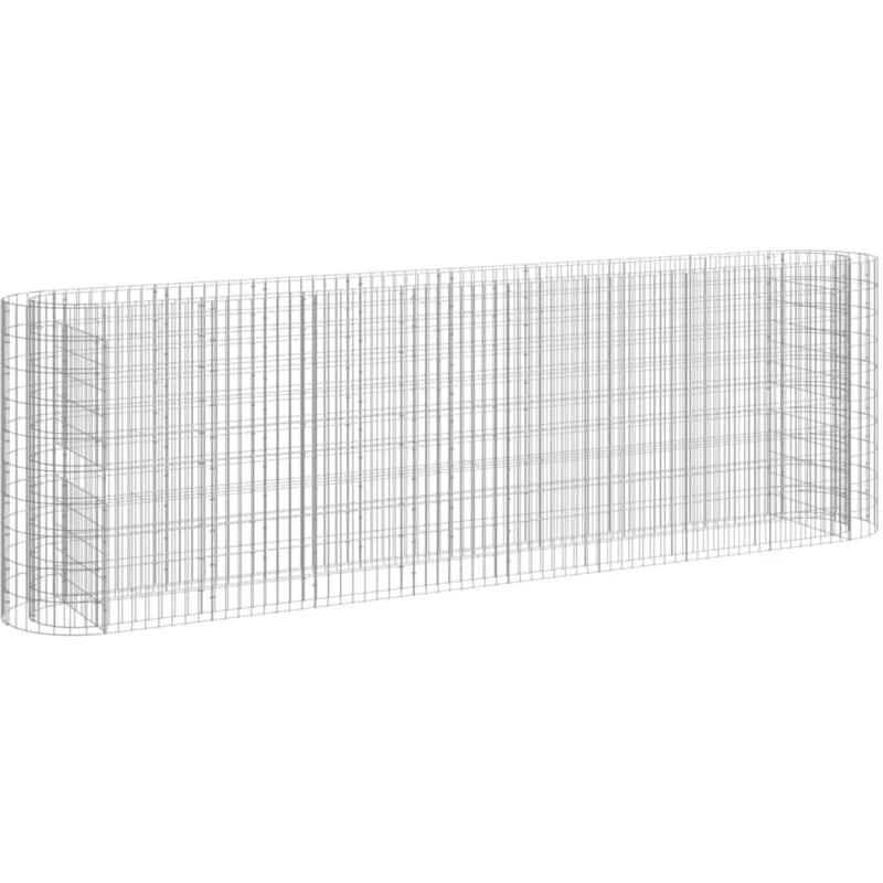 Image of vidaXL Gabion Raised Bed Galvanised Iron 330x50x100 cm, Silver 152035