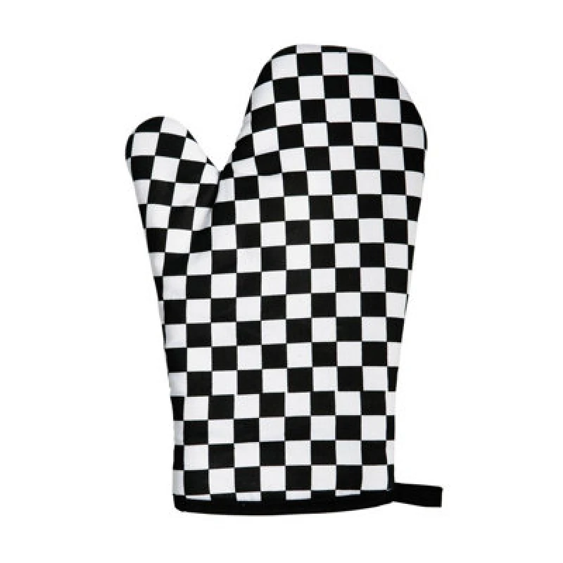 Image of Premier Housewares Check Mate Single Oven Glove Quilted and Heat Resistant Black