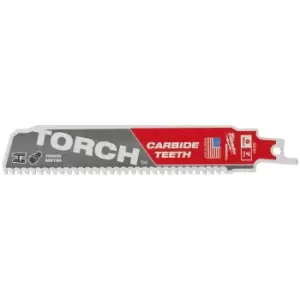 Image of Milwaukee Heavy Duty TORCH Carbide Reciprocating Saw Blade 150mm Pack of 1