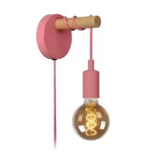 Image of Lucide Pola Modern Wall Light Children 12cm 1xE27 Pink