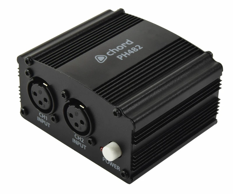 Image of Chord Dual Phantom Power Supply Unit, 48Vdc XLR-Female In XLR-Male Out inc PSU AVS-220238