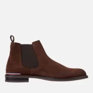Image of Tommy Hilfiger Mens Suede Chelsea Boots - Cocoa - UK 10.5