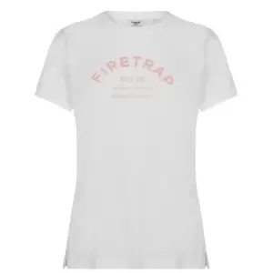 Image of Firetrap Logo Boyfriend T-Shirt - White