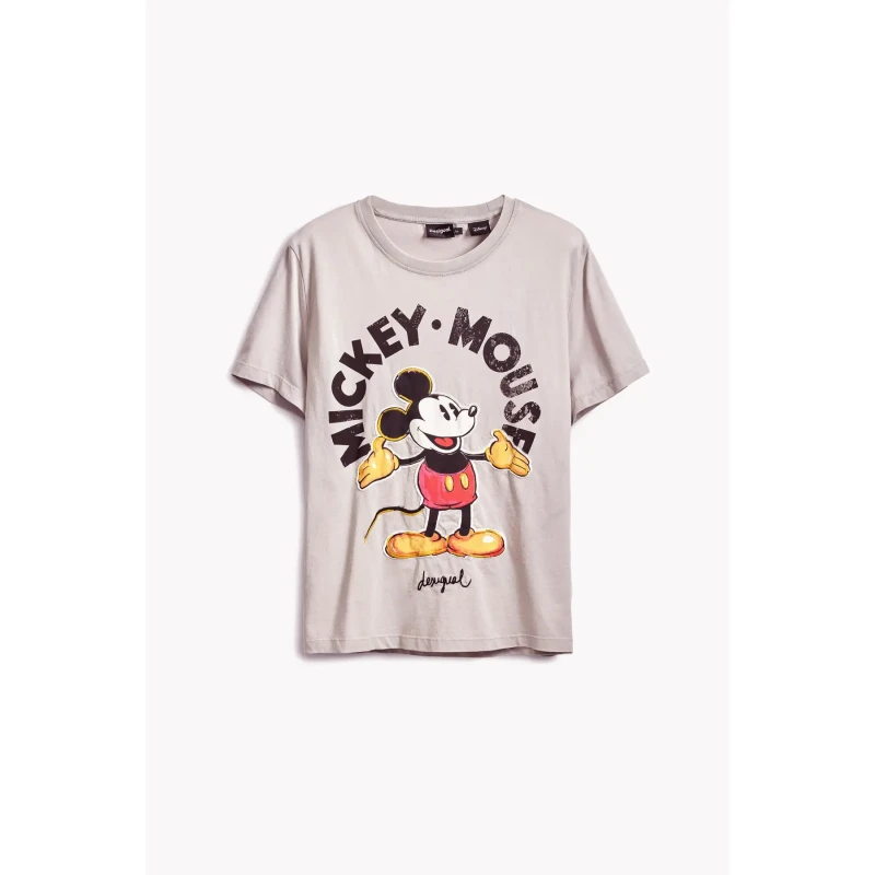 Image of Desigual Womens T-Shirt Desigual Mickey Mouse Beige Female S