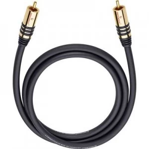 Image of RCA Audio/phono Cable [1x RCA plug (phono) - 1x RCA plug (phono)] 2m Black gold plated connectors Oehlbach NF Sub