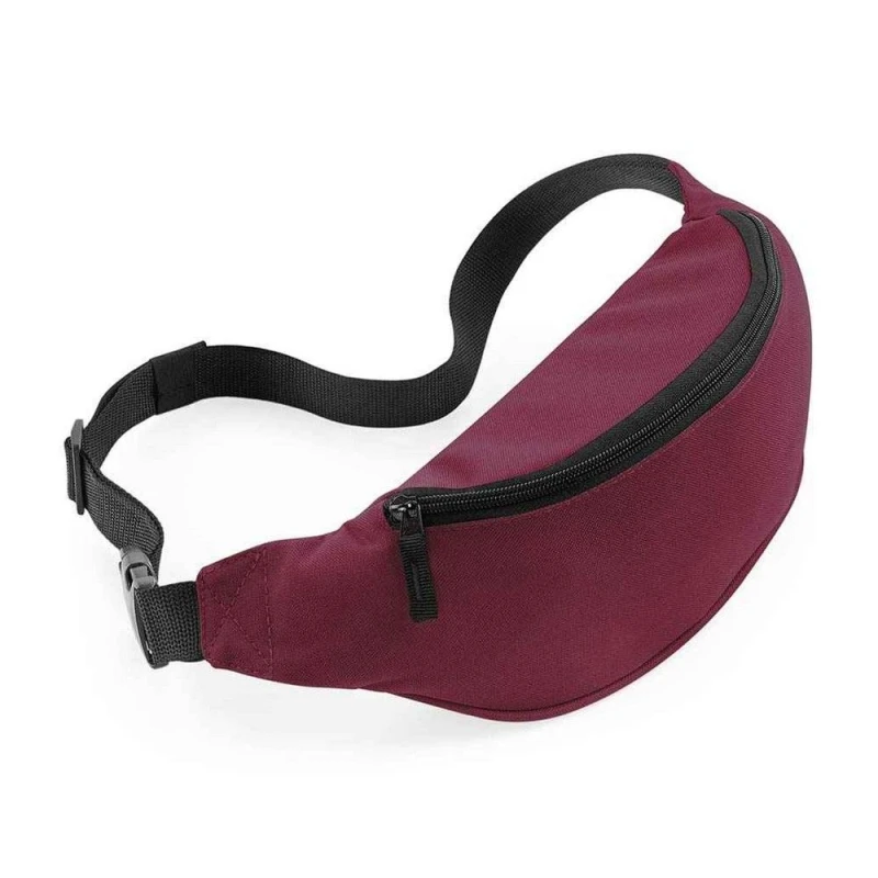 Image of Bagbase Belt Waist Bag in Burgundy Burgundy Unisex One Size