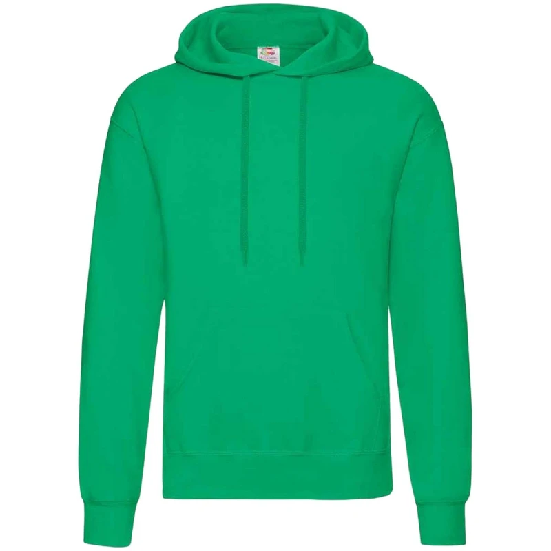 Image of Fruit of the Loom Mens Classic Hooded Sweatshirt in Green Size: Small Green Male S