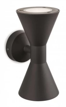 Image of 2 Light Up & Down Outdoor Wall Light Graphite IP54, GU10