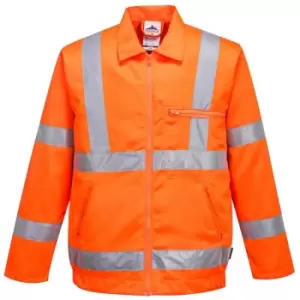 Image of Portwest - RT40ORRXXL - sz 2XL Hi-Vis Poly-cotton Jacket RIS - Orange - Orange