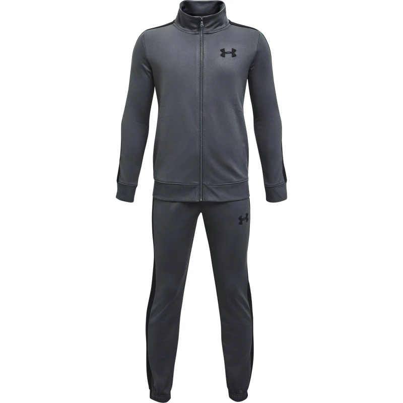 Image of Under Armour >Under Armour UA Rival Knit Tracksuit Boys' Grey/Black male 7 - 8 Years (S)