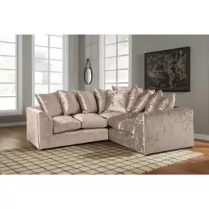 Image of Florexa Modern Crush Velvet Corner Sofa - Mink - Mink