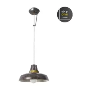 Image of Suspension Vintage Metal Brown 1 bulb 150cm