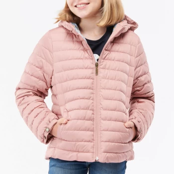 Image of Barbour Girls Cranmore Hooded Quilted Jacket - Soft Coral/Folky Floral - 12-13 Years