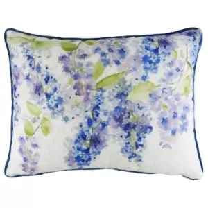 Image of Blossoms Rectangular Printed Cushion Azure