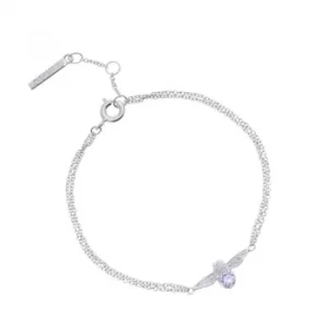 Image of Ladies Olivia Burton Silver Plated Tanzanite Bejewelled Bee Chain Bracelet