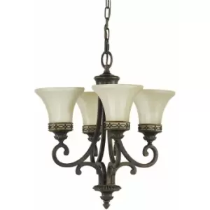 Image of Loops - 4 Bulb Chandelier Hanging Pendant LIght Walnut LED E27 100W Bulb