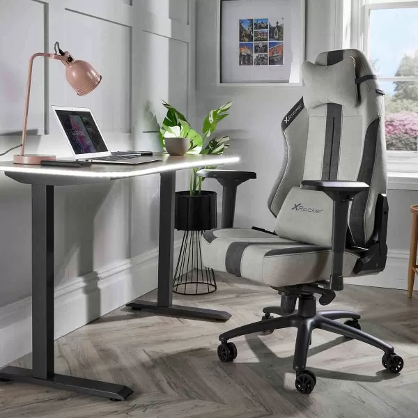 Image of X Rocker Onyx Ergonomic Fabric Office Chair - Grey