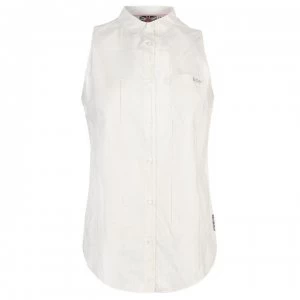 Image of Lee Cooper Sleeveless Shirt Ladies - Ecru Chk