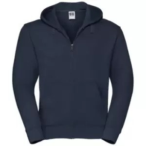 Image of Russell Mens Authentic Full Zip Hooded Sweatshirt / Hoodie (2XL) (French Navy)