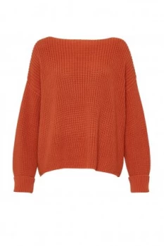 Image of French Connection Millie Mozart Slash Neck Jumper Red