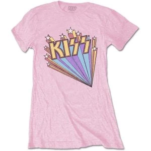 Image of KISS - Stars Womens Medium T-Shirt - Pink