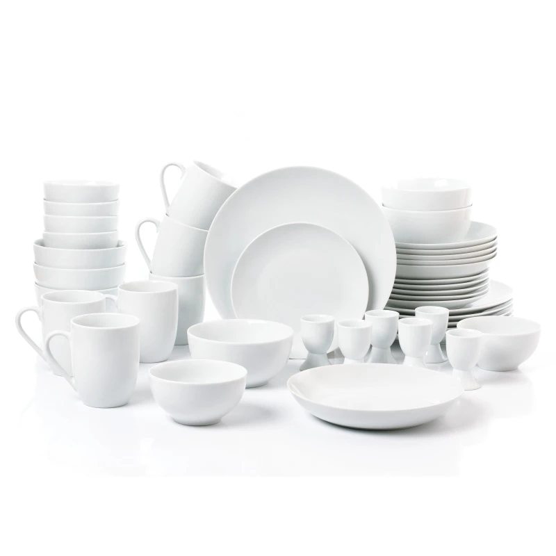 Image of Waterside 42 Piece Simply White Coupe Dinner Set White unisex ONE SIZE