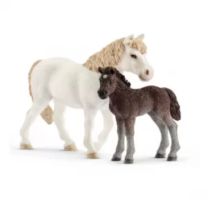 Image of SCHLEICH Farm World Pony Mare and Foal Toy Figure Set