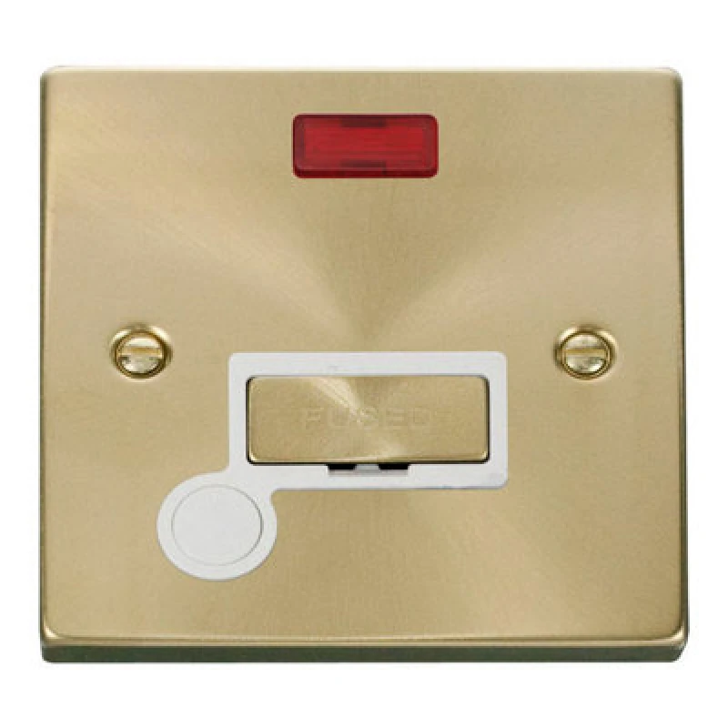 Image of SE Home Satin / Brushed Brass 13A Fused Ingot Connection Unit With Neon With Flex Gold unisex