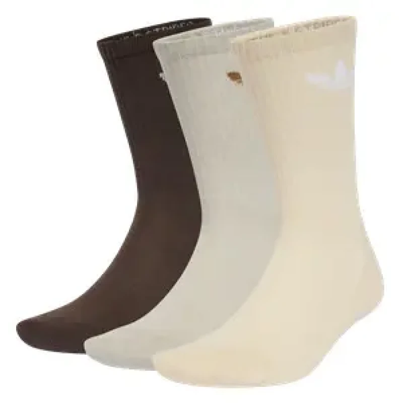 Image of Adidas Crew Socks 6 Pack Brown Putty Grey Crystal Sand, S