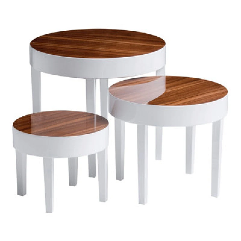 Image of Premier Housewares Moritz Nest Of 3 White High Gloss Table White